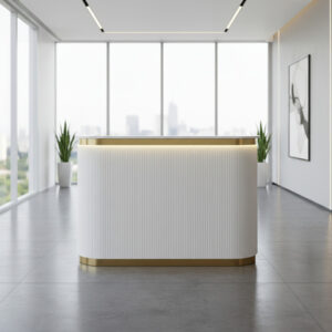 Phantom Reception Counter in Six Widths for Sleek, Contemporary Beauty Lobbies