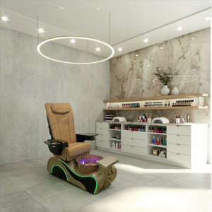 Newwave Pedicure Chair Gold Base – Luxury Spa Pedicure Chair For Nail Salon